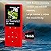 Music Player, FecPecu 8GB MP3 Player Updated Version 80 Hours Playback Hi-Fi Sound, Portable Audio Player Expandable Up to 64GB (Red)