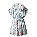 Famulily Women's Cute Summer Beach Cold Shouler Flower Print Short Jumpsuit Romper(M)