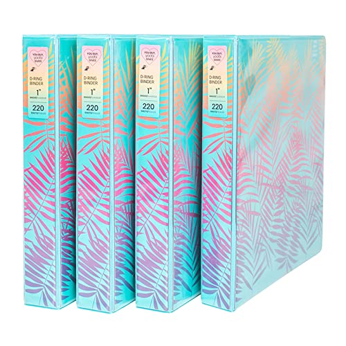 Yoobi 1 Inch Binder Set 3Ring Binders with 2 Pockets Perfect for