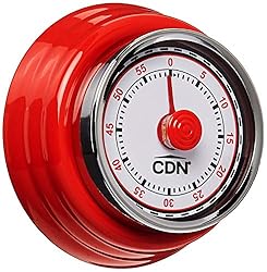 CDN Compact 60-Minute Mechanical Timer, Red