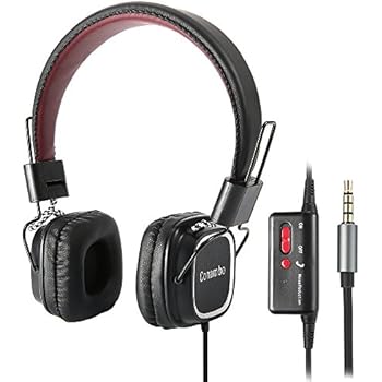 Active Noise Cancelling Headphones w/ Mic and Airplane Adapter, Conambo Foldable Headsets Strong Bass, Super Lightweight Ultra Comfort-Black