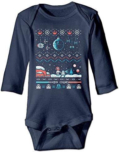 Kids Star Wars Christmas Cover That Snow Moon Long-sleeve Romper Jumpsuit Navy