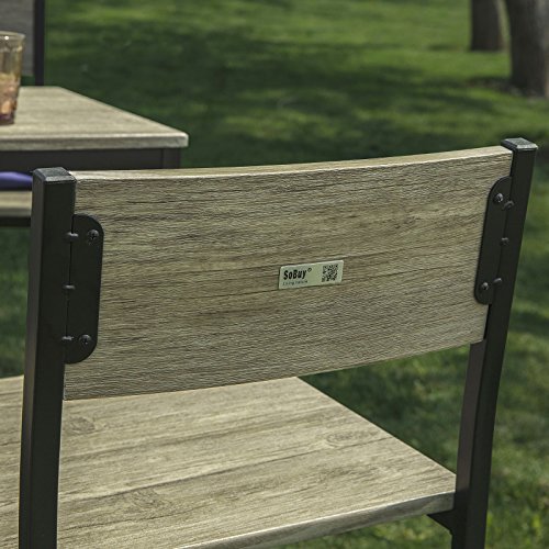 SoBuy FST53-Ax4 4-er Set Barhocker Barstühle mit Rücken-Lehne Thekenstühle mit Fußstütze, Sitzhöhe 67 cm, BHT ca… – Bild 6