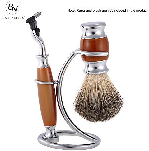 BeautyNoses2017 - BestNew Stainless Badger Hair Shaving Brush Double Layer Shave Bowl Mug Stainless Steel