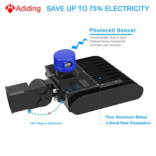 150 Watt Led Parking Lot Lighting,Adiding Slip Fitter Mounting Led Area Light,Lumileds 3030 LED 130 Lumens per Watt 5700K Bright White 19500lm with Photocell Sensor Shorting Circuit Cap UL DLC List