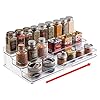 mDesign-Expandable-Kitchen-Cabinet-Organiser-Rack-for-Spices-Condiments-Canned-Food-3-Tiers-Clear mDesign Expandable Kitchen Cabinet Organiser Rack for Spices, Condiments, Canned Food - 3 Tiers, Clear