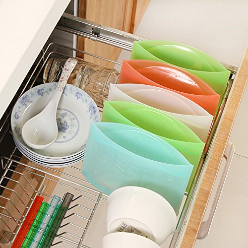 Hommate Reusable Food Bag Silicone Food Preservation Bag Airtight Seal Food Storage Versatile Cooking Bag Kitchen Cooking Utensil (4pcs)