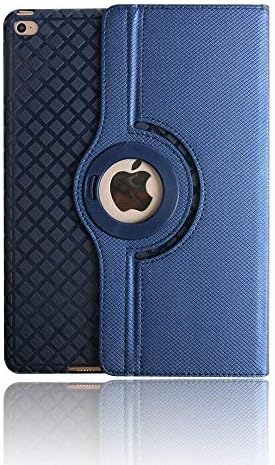 iPad Air 2 Case,elecfan 360 Degree Rotating Hybrid PU Leather and Soft TPU Back Cover Smart Folio Stand Case(iPad Air 2, Blue)