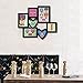 Adeco 7 Openings Decroative Black Collage Picture Frame - Made to Display Two 4x4 heart shape, Two 4x6, One 5x7 Photos