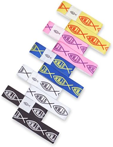 10 Pack - 5 colors 2 of each color. Fabric Elastic WWJD (What Would Jesus Do) Religious Christian Bracelets - Wrist Bands PERFECT FOR CHURCH FUNDRAISER (Child Size)