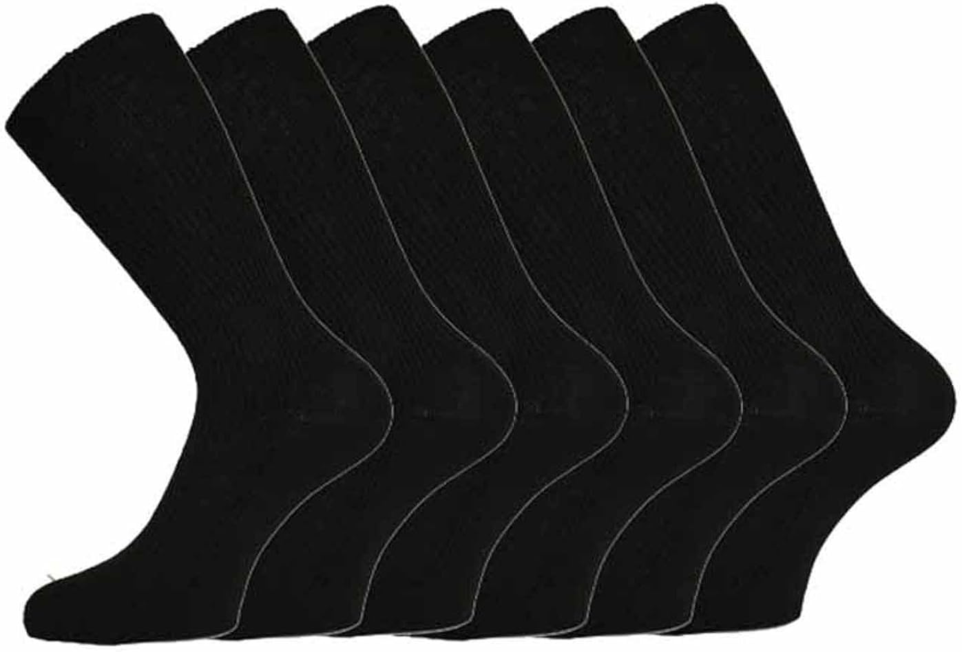 Mens 100 Cotton NonElastic Loose Wide Top Socks, Size 611 UK Black (12 Pairs) Amazon.co.uk
