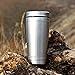 Stainless Steel Termo Travel Mug by Just-f-Care, 16 oz, Easy-Clean Lid, Double Wall, Keeps Long Lasting Cold or Hot Liquid (Silver)