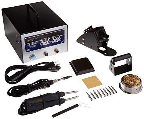 Aoyue 702A+ All Digital Dual Function Soldering and Hot Tweezers Station, 10 Soldering Tips and 2 sets of Tweezers Tips (Certified Refurbished)