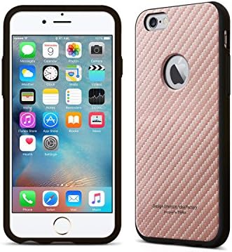 iPhone 6/6s [Tridea] Anti-Shock Power Guard Case Premium Bumper Case for iPhone 6/6s [Carbon Fiber Style Rose Gold]