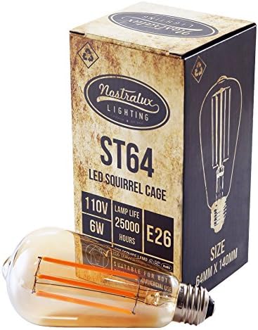 Nostralux® Premium LED Vintage Dimmable Squirrel Cage Style Light Bulb E27 Edison Retro Style - Energy Saving [Energy Class A]