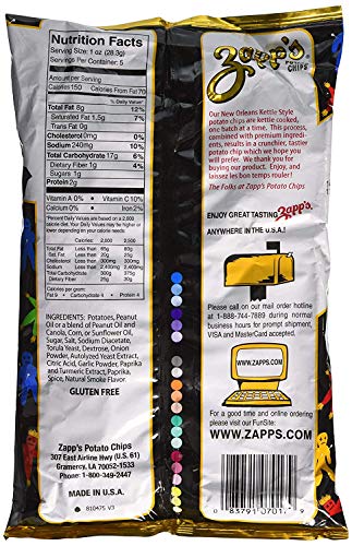 Zapps Potato Chips - NEW ORLEANS KETTLE STYLE VOODOO - 6 x 5 oz