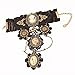 MEiySH Gothic Lolita Retro Steampunk Gear Lace Slave Bracelet Wristband Black Flower Ring (Black002)