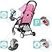 Pink Deluxe Dual-Brake Single Baby Stroller, Portable Light Weight Travel Pram, Large Water Resistant Umbrella Canopy for Infant Toddler, Boys, Girls Unisex 3 Month, 1, 2 Year Old and UP