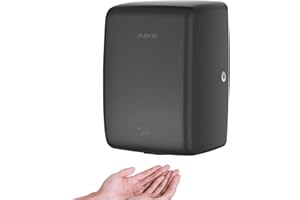 AIKE UL Approved Compact Jet Hand Dryer Hard-Wired Friendly, 1350W 120V Matte Black Model AK2803D