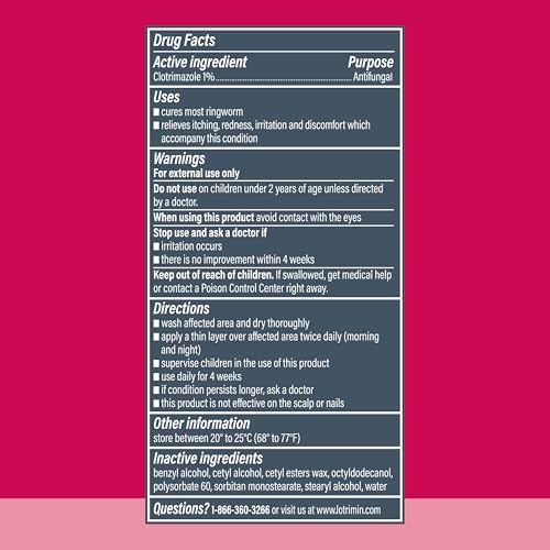 LOTRIMIN AF RINGWORM CREAM CLOTRIMAZOLE 1% – CLINICALLY PROVEN EFFECTIVE ANTIFUNGAL CREAM TREATMENT OF MOST RINGWORM, FOR ADULTS AND KIDS OVER 2 YEARS, .42 OUNCE (12 GRAMS)