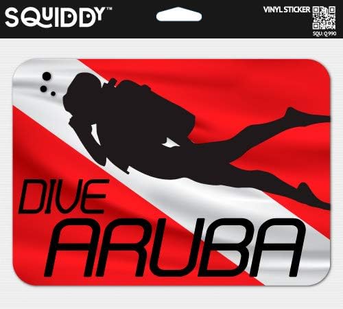 Squiddy Dive Aruba - Vinyl Sticker for Car, Laptop, Notebook (5" Wide)