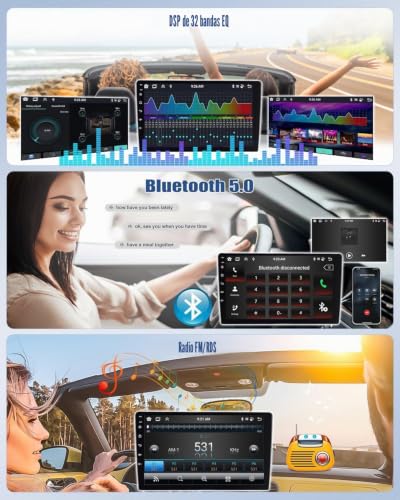 8 Core 2G+64G CAMECHO Android 13 for BMW 1 Series E81 E82 E87 E88 with Navi Carplay Android Auto, 9 Inch Double DIN Display Car Radio with Bluetooth5.0 FM/RDS 32EQ DSP SWC