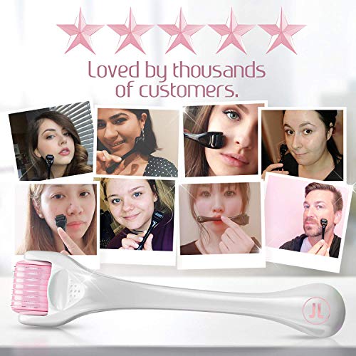 Derma Roller - Cosmetic Needling Kit For Face, 540 Titanium Needles Skin Roller For Face 0.25mm, Microdermabrasion Exfoliating Roller For Home Skincare Use, Pink - Thumbnail 7