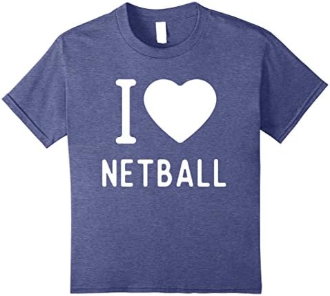 Kids Funny Netball T Shirts Gifts Players I Heart to Play Netball 8 Heather Blue