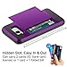 Vofolen Case for Galaxy S8 Case Wallet Credit Card Holder ID Slot Sliding Hidden Pocket Dual Layer Protective Cover Hard Bumper Shell Rugged Hybrid Protector Armor Case for Samsung Galaxy S8 Purple