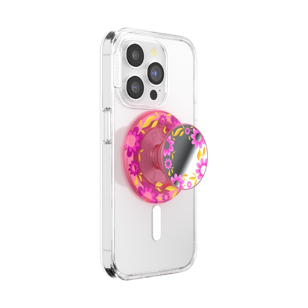 PopSockets Phone Grip for MagSafe with Kickstand, Magnetic Stand, Swappable Top, Secure Hold for iPhone MagSafe Cases, Phone & Tablet Grip - Pink Relief Image