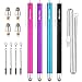Dimples Excel New Generation 4 x 5.5 14cm Stylus Pens with Ultra Slim 6mm Micro-Knit Hybrid Fiber Tip + 4 x Replacement Tips(4pcs - Aqua Blue/Black/Pure/Hot Pink)