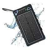 Solar Power Bank, ZiKON High Capacity Waterproof Portable 8000mAh Charger, Dual USB Solar Powered Battery Charger for iPhones, iPads, Samsung, Tablets, Cameras. Dustproof & Shockproof (Blue)