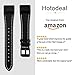 Mornex Replacement Leather Band Compatible with Fitbit Charge 2, Classic Genuine Leather Wristband for Men Women(Black-Black Buckle)