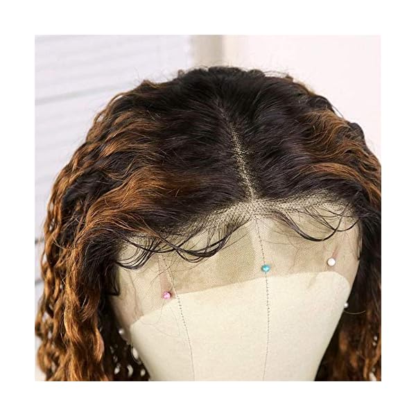 13x4 Lace Frontal Wig Virgin Hair Density 150% 1B Natural Brown Deep Wave 18in Good Quality Brazilian Human Hair 18-Inch P42730# Deep Wave  main image 3