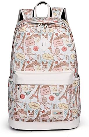 Mocha weir JIAYBL 30L Large backpack Bookbags Waterproof,wearproof and antifouling backpack School College Travel Backpack Eiffel tower USA Flag Backpack