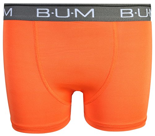 B.U.M. Equipment Boys\' Performance Active Compression Underwear Boxer Briefs (6 Pack) (Orange/Charcoal/Lime, Large/12-14)'