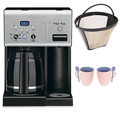 Cuisinart CHW-12 12-cup Programmable Coffee Maker w/ Gold Tone Basket Coffee Filter and Knox 16oz. Mug With Spoon (2 Pack)