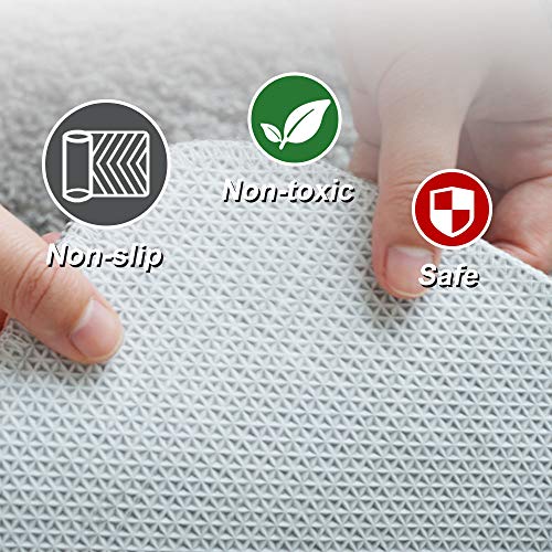 RJUN Bathroom Rug Non Slip Bath Mat Water Absorbent Soft Microfiber Shaggy Bathroom Mat, 16"x24", Machine Washable Bath Rug, Perfect Plush Carpet Mats for Tub, Shower, and Bath Room (16"x24", Gray) - Thumbnail 5