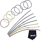 eBoot 2 mm Colored Steel Wire Keychain Cable Key Ring, 14 Pieces