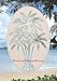 Oval Palm Tree Etched Window Decal Vinyl Glass Cling - 15