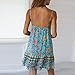Womens Boho Beach Dress - Floral Spaghetti Strap Sleeveless V Neck A line Swing Casual Sundress Beachwear