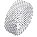 BOHG Jewelry Womens 925 Sterling Silver Plated Fashion Wide Korean Style Braided Mesh Ring Wedding Band Size 10