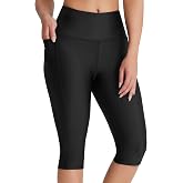 Emlovm Women's 14" Modest Swimsuits Plus Size Swim Pants Tankini Long Swim Shorts High Waisted Capri Leggings UPF50+