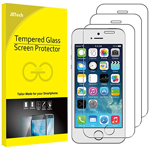 JETech Screen Protector for Apple iPhone SE 5s 5c 5 Tempered Glass Film, 3-Pack