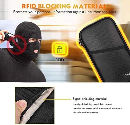 Fireproof Family Travel Itinerary Passport Holder Wallet Travel Accessories RFID Blocking Document Organizer Case with Strap for Women & Men 3 Fireproof Family Travel Itinerary Passport Holder Wallet Travel Accessories RFID Blocking Document Organizer Case with Strap for Women & Men