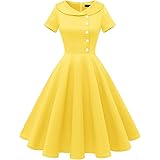Vestido De Cóctel Retro Rockabilly Años 50 – Corte En A, Cuello En V, Con Lazo Frontal, 100% Poliéster, Elegante Y Cómodo