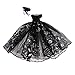 Flameer Off Shoulder Tube Top Princess Doll Dress, 1/3 BJD Doll Wedding Party Outfits, 60cm Girl Doll Formal Dress Black