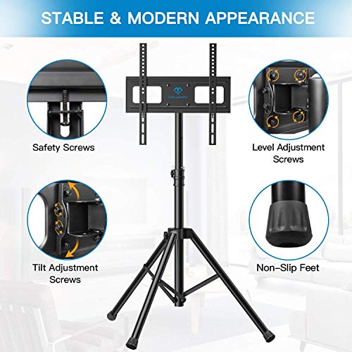 PERLESMITH TV Tripod StandPortable TV Stand for 2360 Inch LED LCD OLED Flat Screen TVsHeight