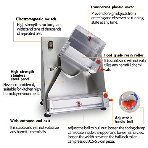 SHANGPEIXUAN Automatic Pizza Dough Roller Sheeter Machine,Making 3''-12''Pizza Dough,Pizza Making Machine,Food Preparation Equipment … - Thumbnail 5