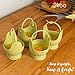 Skoo Compatible with Stove Top, Microwave, Instant Pot - Vegetable Steamer Basket + Egg Poacher Cups + Fork - Silicone Egg Cooker and Food Steamer Set - Green Edition